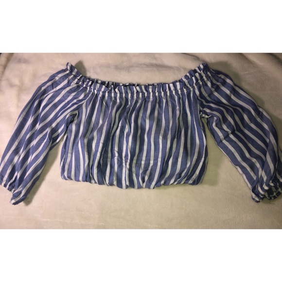 Dynamite off the shoulder striped top - Picture 1 of 4